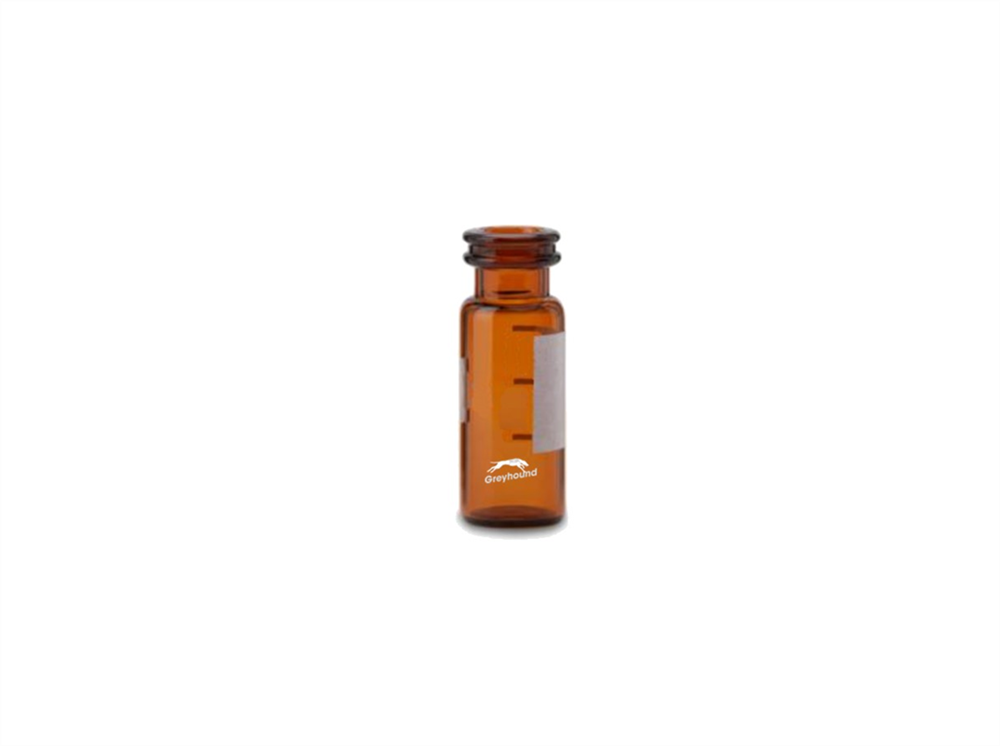 Picture of 4mL Crimp/Snap Top Vial,Amber Glass with Graduated Write-on Patch, 13mm Crimp Finish